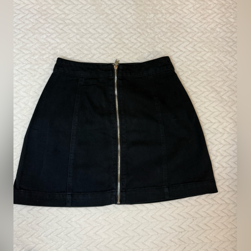 Divided Charcoal Zip Denim Skirt